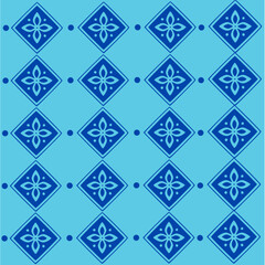 Obraz premium decorative floral ornament backdrop baroque style, porcelain pottery, cute blue and white ceramic background for design texture, tile, silk and fabric, vintage damask pattern seamless wallpaper vector