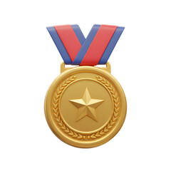 A 3D medal icon with a circular gold disk and a raised star in the center
