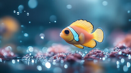 A clownfish rests on coral