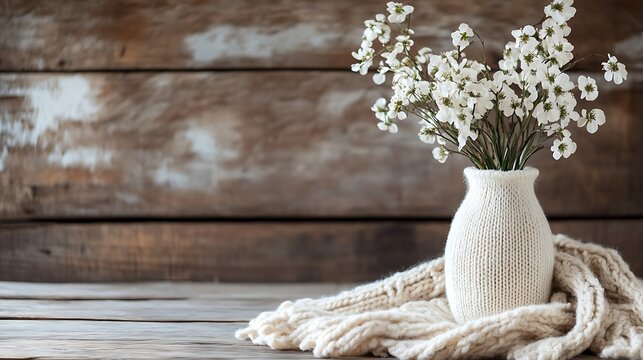 Bouquet of white flowers in vese