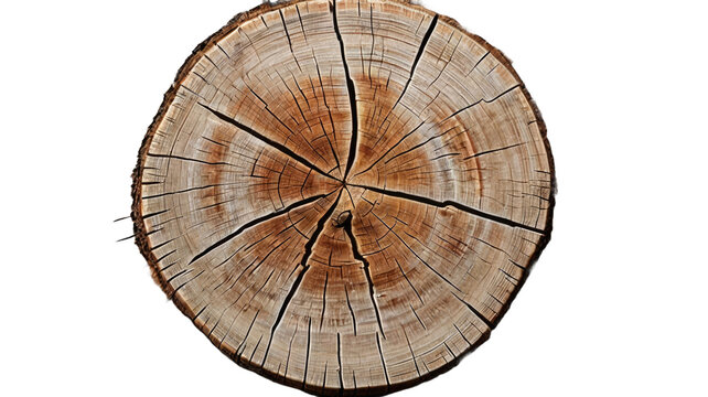 cut of wood, Tree stump isolated on white background