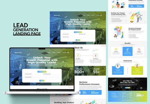 Lead Generation Landing Page Layout For Digital Agency
