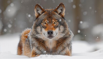 Fototapeta premium wolf in snow
