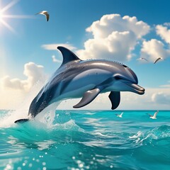 Fototapeta premium dolphin jumping out of water