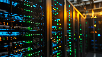Tech infrastructure: IT server room, business concept
