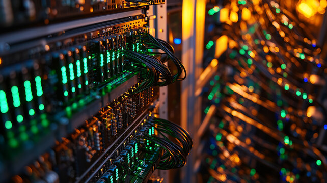 Tech infrastructure: IT server room, business concept
 - Powered by Adobe