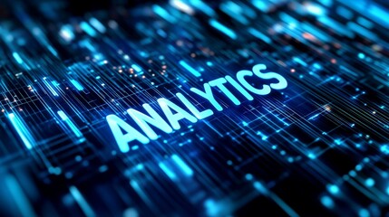 Futuristic Analytics with Blue and White Light Effects