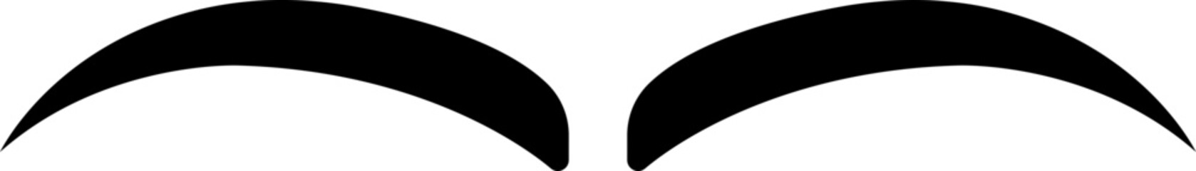 Eyebrows icon in trendy black flat style. Fashion eyebrow perfectly shape vector illustration. Permanent make up and tattooing. Cosmetic for eyebrow element isolated on transparent background.