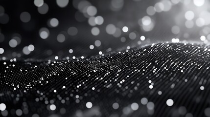 Abstract Black And White Dotted Wave Background