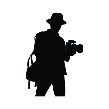 recommend clip art: Journalist vector silhouette illustration