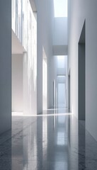 Fototapeta premium empty room with windows