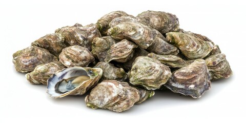 Oyster full body on white background