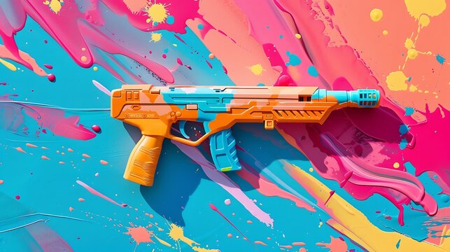 A nerf rebelle on a colorful background
