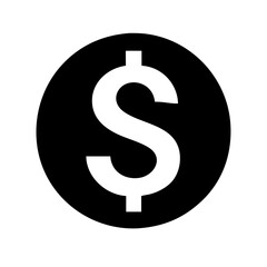 Fototapeta premium Simple, bold dollar sign symbol symbolizing currency, finance and economic concepts.Vector line icon