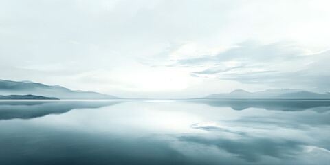 Serene Misty Lake at Dawn 