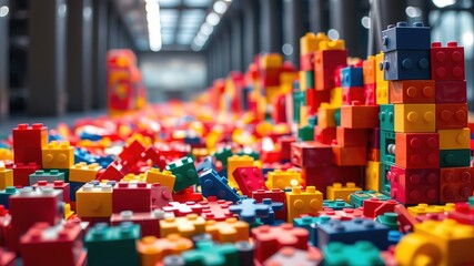 Obraz premium Multicolored Puzzles & Bricks: Teamwork & Innovation Company Recruitment