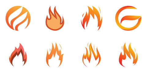 Abstract fire logo collection Premium Vector