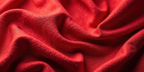Obraz premium Intricate Drapes of Rich Red Textile Fabric with a Subtle Textured Surface