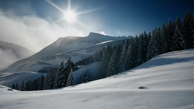 blizzard covering snowy mountains strong winds swirling motion capturing dramatic intensity winter&rsquo;s force