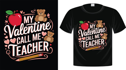 Valentine's Day Typography T-Shirt Design, Ready for Print