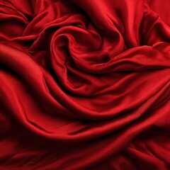 Obraz premium the AI Image Generator, Red Fabric with Elegant Twisting and Wrinkled Details