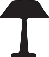 Bedside table lamp silhouette icon vector