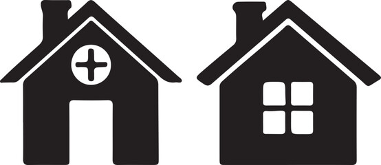 Simple house silhouette vector, house logo