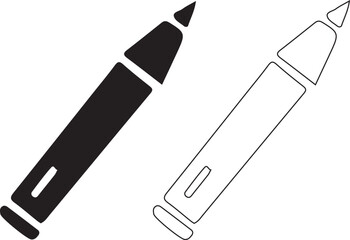 Simple pen or pencil silhouette line art icon vector