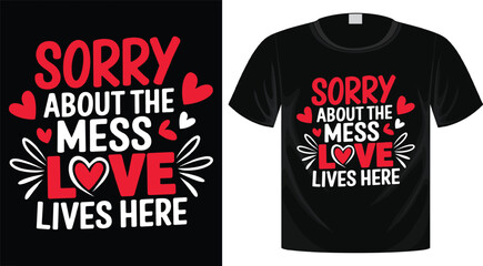 Valentine's Day Typography T-Shirt Design, Ready for Print