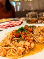 spaghetti with shrimp