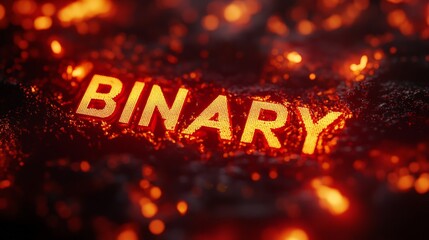 Glowing Binary Text in a Dynamic Light Environment