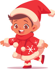 little child in Santa costume 