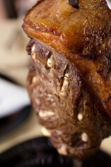 Succulent Brazilian barbecue skewer with grilled beef, crispy fat, and melted cheese pockets.