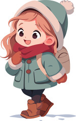 Student Girl on Winter