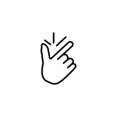 thin line snap icon. concept of popular funny symbol to make flicking fingers, meaning everything is easy, fine, eureka, no problem. graphic design arm o