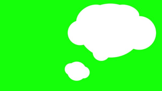 thought bubble animation.think bubble in chroma key.