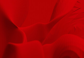 Red abstract 3d silk fabric satin background wave texture vibrant walpaper	