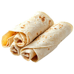 Soft, rolled flatbreads stacked together, showcasing a golden-brown surface with subtle texture.