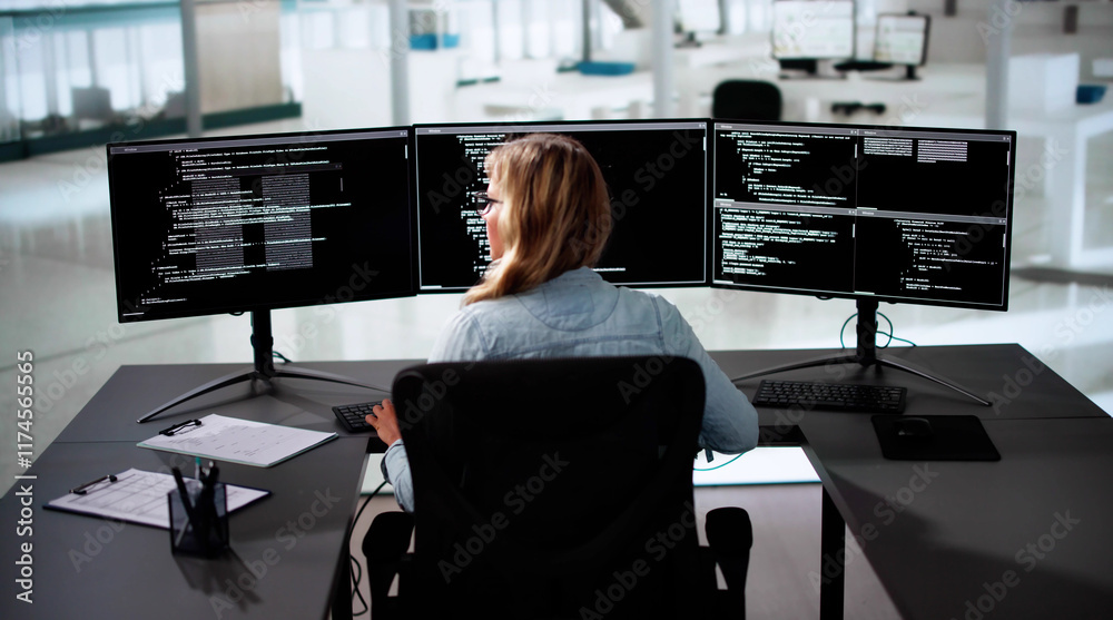 Poster Software Programmer Or Coder Woman