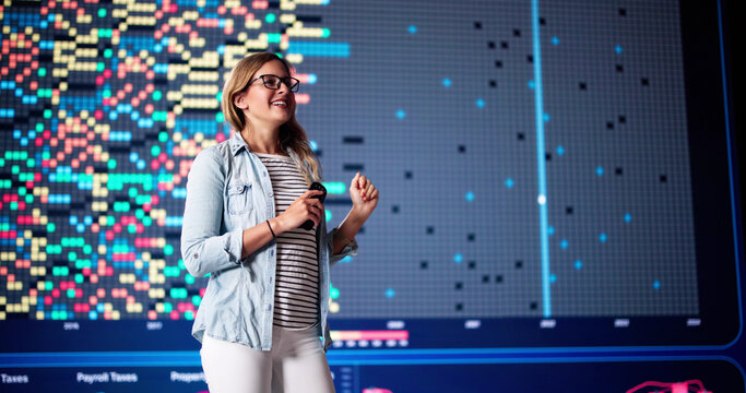 Speaker On Stage At Event Talking