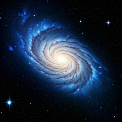 A cosmic background with swirling galaxies, deep blues and purples, and stars scattered across the expanse, creating a mystical and vast outer space feel.