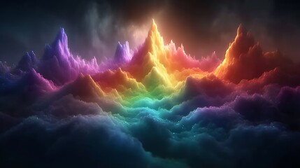 Rainbow Peaks A Glowing Dreamlike Mountain Range