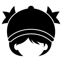  Cute kids headwear vector silhouette