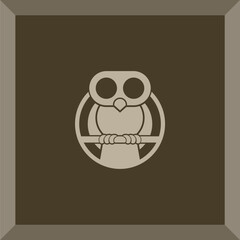 simple owl logo for icon or symbol