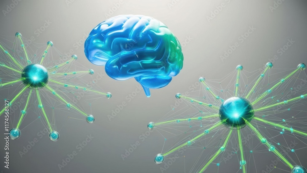 Poster intricate brain structure highlighting interconnected neurons and synapses showcasing complexity of 