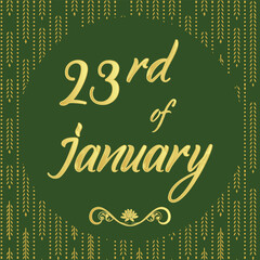 January 23 Daily Calendar Icon, stylish Background with Vector illustration Day of the year concept, Greeting for Today. Jan