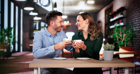 Romantic Dating Fun Together. Smiling Couple