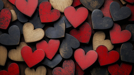 Obraz premium Happy Valentine's Day Background with Hearts and Romantic Love Design