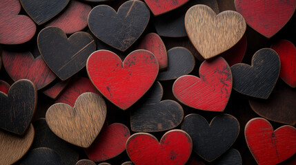 Obraz premium Happy Valentine's Day Background with Hearts and Romantic Love Design