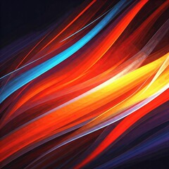 An abstract background with bold, flowing colors, fluid brushstrokes, and overlapping geometric shapes, creating a dynamic visual.